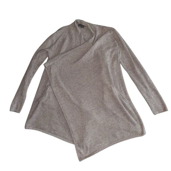 Barefoot Dreams CozyChic Lite Ribbed Island Wrap Cardigan in Pewter Size S/M - Picture 3 of 7